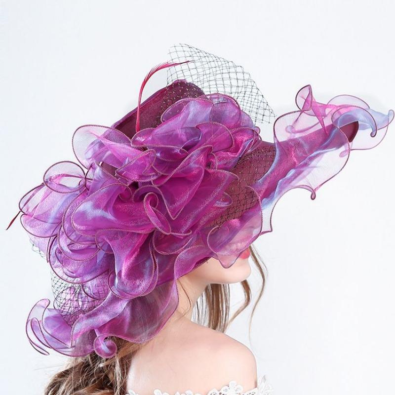 Creative Hat Summer Hat UV Protection Organza Fashion Net Gauze Cap Wide Brim Hat Female Sun Hat