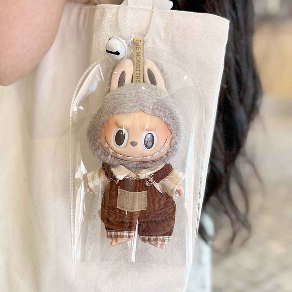 

Lengthened Labubu Doll Walking Bag with Keychian Labubu Doll Storage Pouch Cotton Doll Accessories Style A