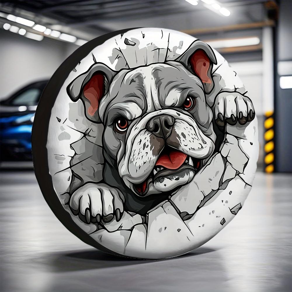 Bulldog Cracking Wall Spare Tire Cover Durable Polyester RV Wheel Protector Universal Fit Trailer Accessories