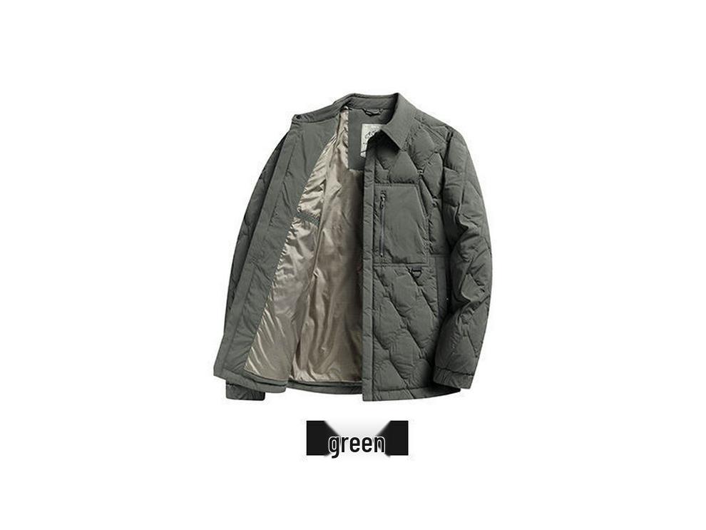 Men's Lightweight Lapel Duck Down Quilted Jacket