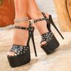 Eilyken Extreme Sexy Stiletto Heels Platform Women Sandals Fashion Rivet Buckle Strap Pole Dance Summer Shoes