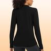 Ladies' Casual And Fashionable Solid Color Round Neck With Warm Long Sleeved T-shirt Top