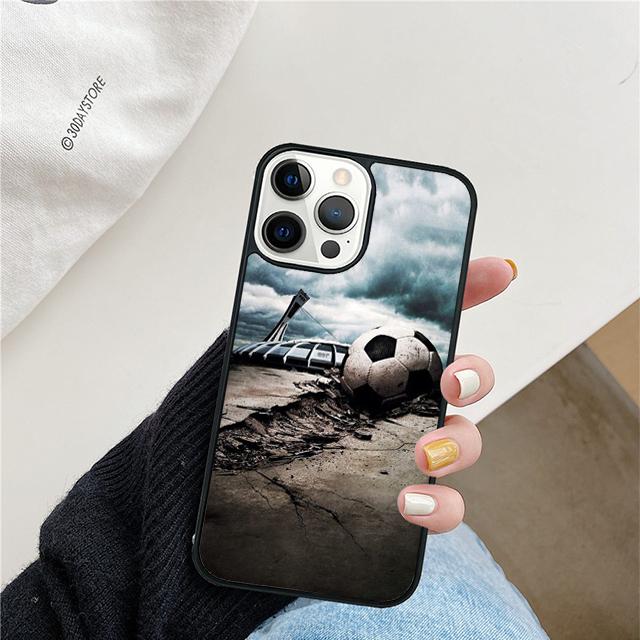 

Fire Football Soccer ball Phone Case For iPhone 17 Air 15 16 Cover 11 13 14 Pro Max 12 Plus Max Fundas iPhone 12pro max