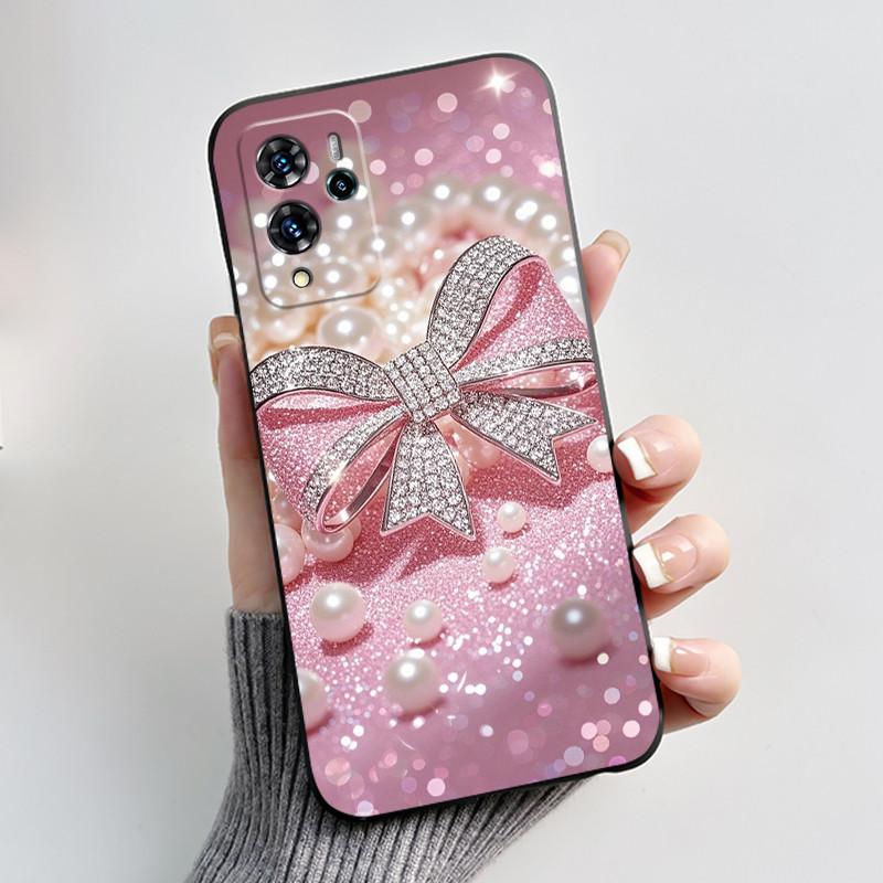 Cute Cartoon Case For ZTE Blade V40 Pro Capa Shockproof Fundas Printing Shell Protective Cover Soft Silicone Black Casing Coque