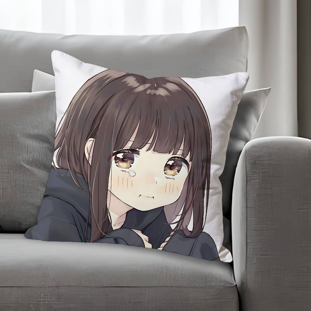 Cute MMenhera CChan Anime Celebrity Merchandise AllMatch Printed Pillow Case Sofa Car Office Room Decoration Protector