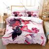 Cool Kawaii Anime Bedding Set 3Pcs Printed Duvet Cover Set Microfiber Bed Linen For Moxxie Millie Fans Home Bedroom Decoration G