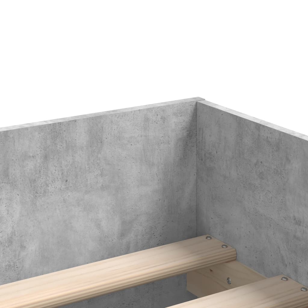 Bed with Drawers Concrete Grey 75 X 190 Cm