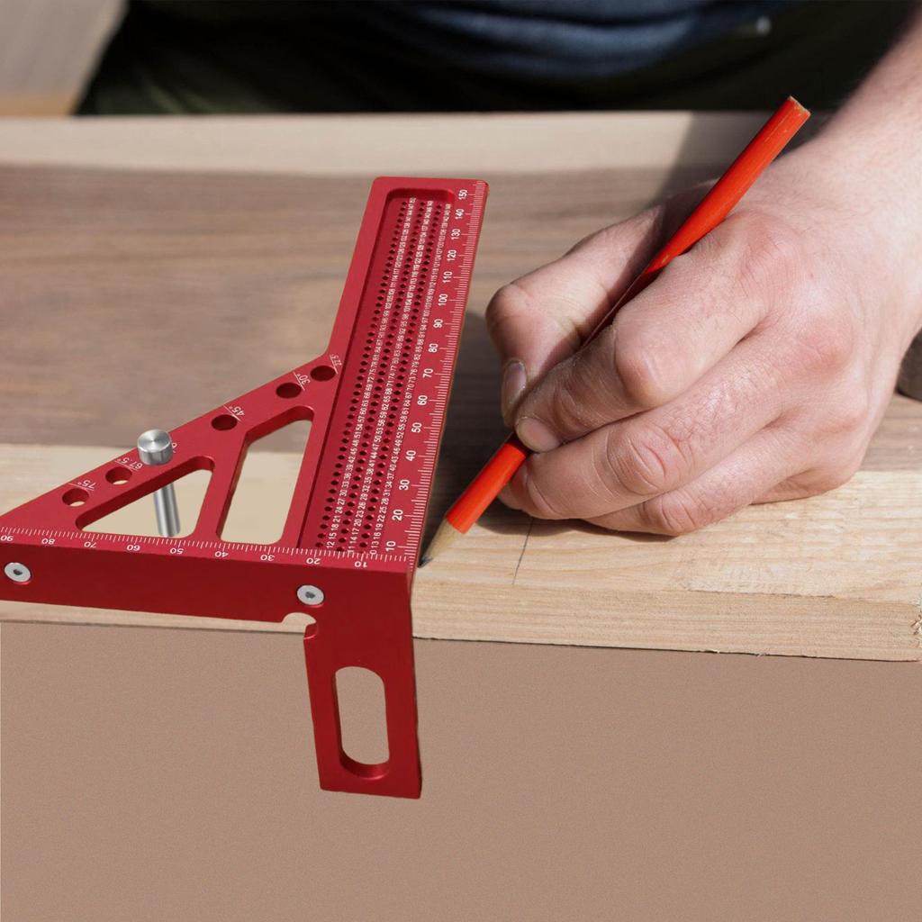 Aluminum Woodworking Square Multipurpose Measuring Ruler High Precisions Tool with Clear Scale for DIY & Professional Use
