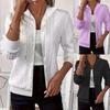 Women's Hooded Long Sleeve Zip Up Cardigan Loose Fit Casual Solid Cable Knit Hoodie Jacket