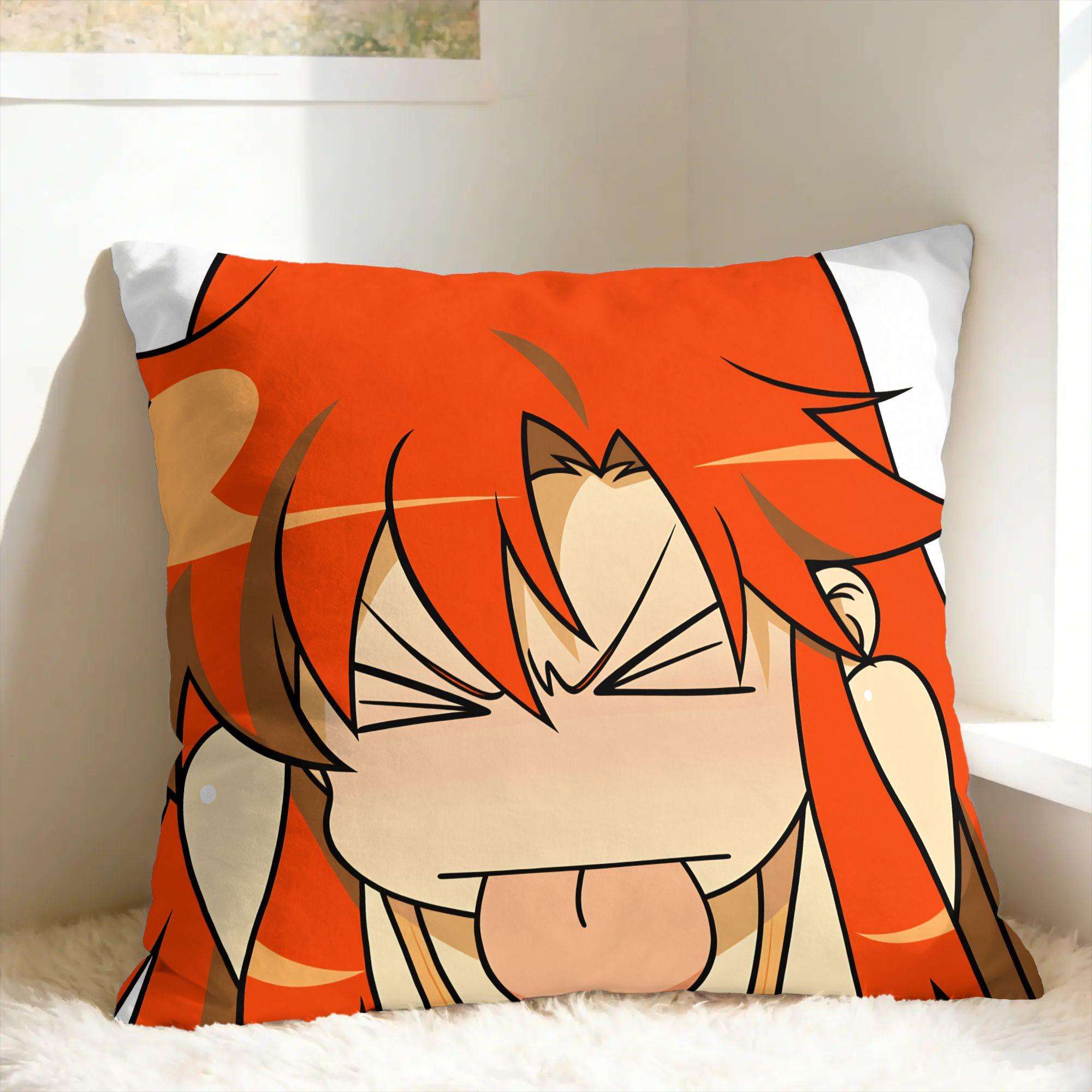 Pillow Cover Gurren Lagann Yoko Littner Funny Pillow Case For Sofa Bedroom Home Decor Pillowcases 30cmx30cm