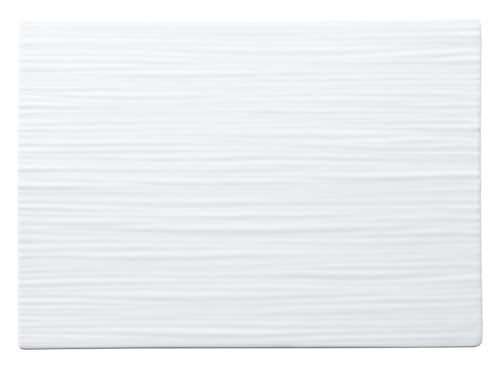 

KOYO Japanese Modern Pure White 28cm Rectangular Plate with Stripes, Dishwasher Safe, Made in Japan, Product Number 19510037