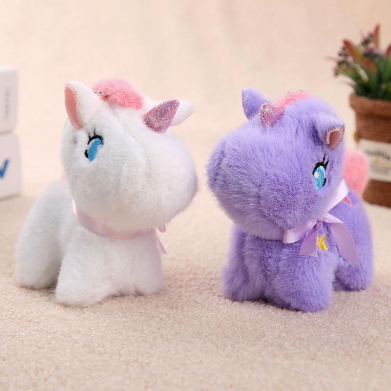 Cute Unicorn Plush Keychains Cartoon Animal Unicorn Plush Doll Kawaii Plushie Pendant Creative Bag Decoration Birthday Gift