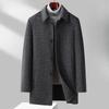 Autumn and Winter Woolen Coat Medium and Long Business Casual Removable Goose Down Liner Double-sided Woolen Coat Men's Coat