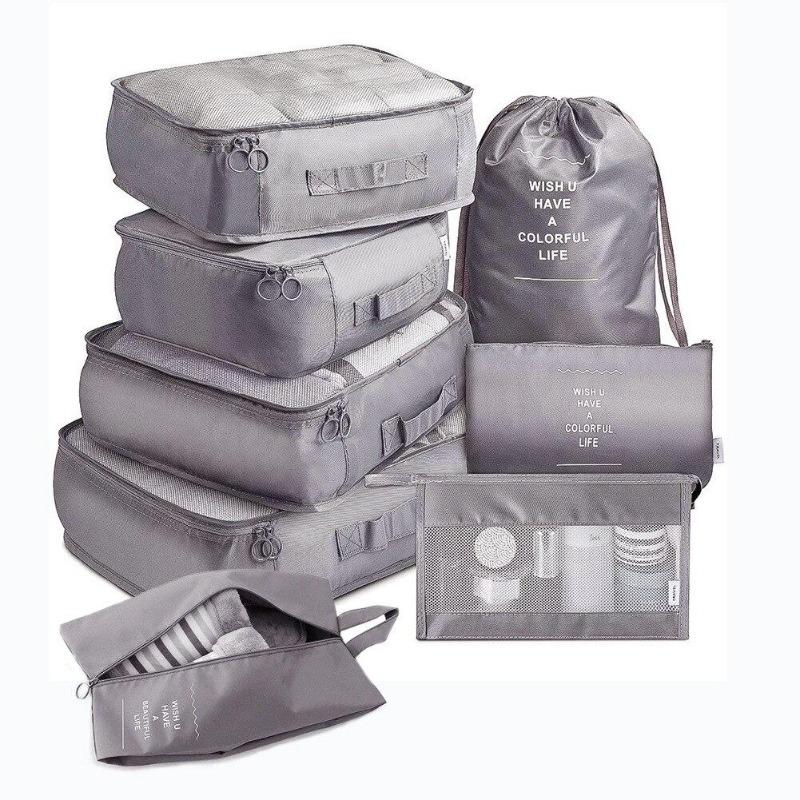 8-Piece Set Travel Storage Clothes Underwear Shoes Organizer Packing Cube Bag High Capacity Luggage Travel Storage  Reusable