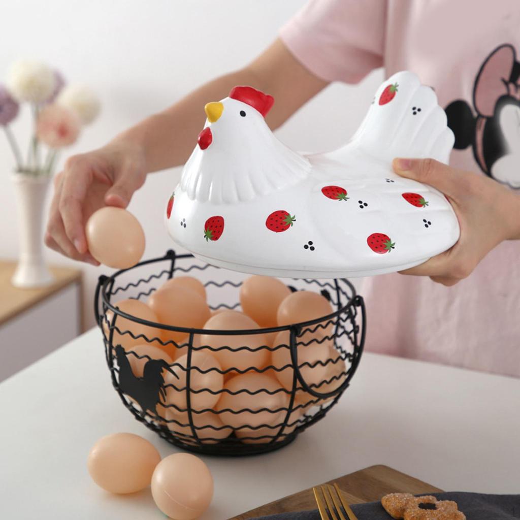 Basket, Decorative Egg Holder for Fresh Eggs, Fruit, Vegetables And Snack Storage Basket