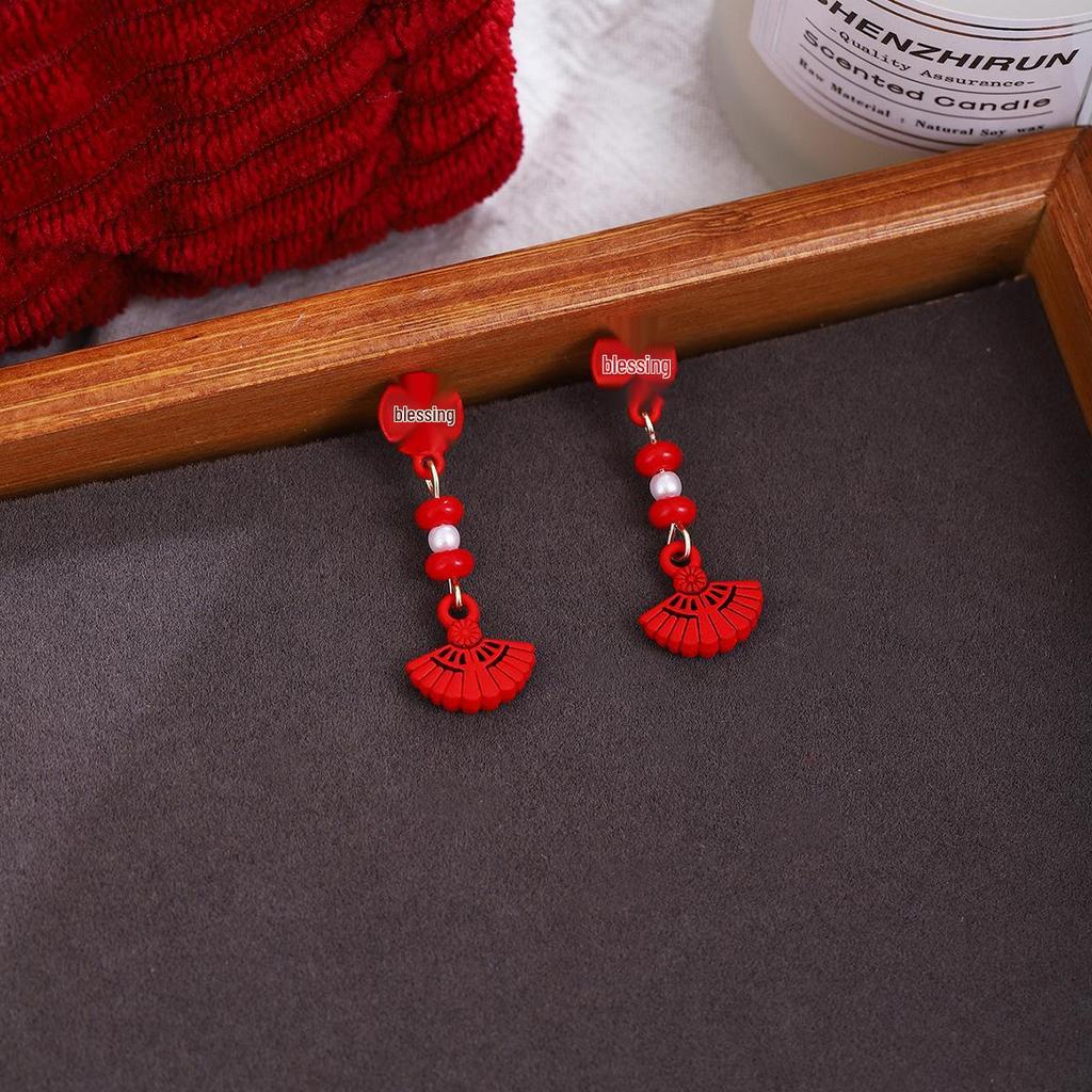 Ankerla Red Bow Heart Earrings: Enhance Skin, Slim Face, Exude Luxury - Perfect for New Year Elegance