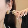 Maillard Coffee Color Silver Needle Earrings: Autumn & Winter French Inspired, Literary Style, Fashionable & Versatile Studs for Women