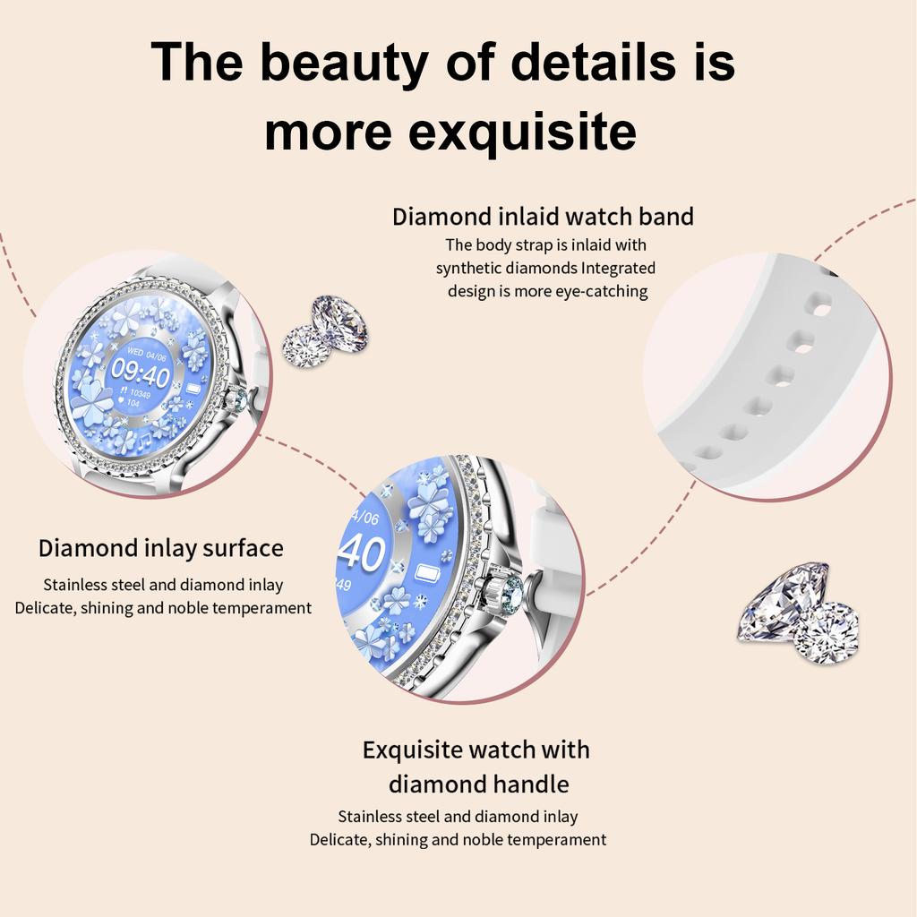 Luxury Women S Smartwatch BT Calling, Health Monitoring, Sleep Tracking, 20+ Sports Modes, Waterproof Fitness Tracker