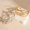 Stainless Steel Multi Layer Crossing Bangles for Women Girls Open Adjustable Arm Cuff Bracelets Special Design Jewelry Gifts