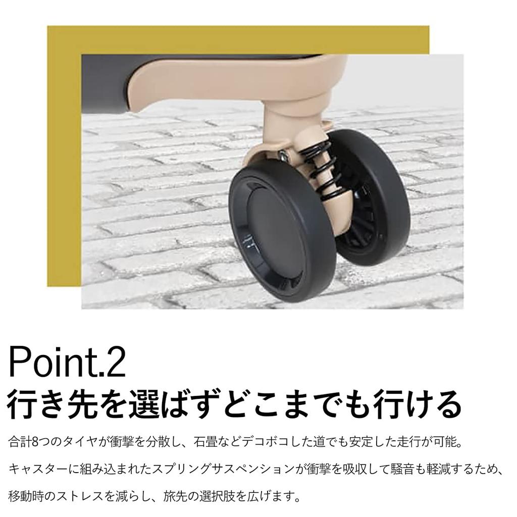 MOZ Suitcase with Expandable Medium Day 8 Quiet TS Embossed 3 Adjustable Light Carry-on Gusset, Size, 5-6 Capacity, 57cm, 56L-65L Capacity, Casters,