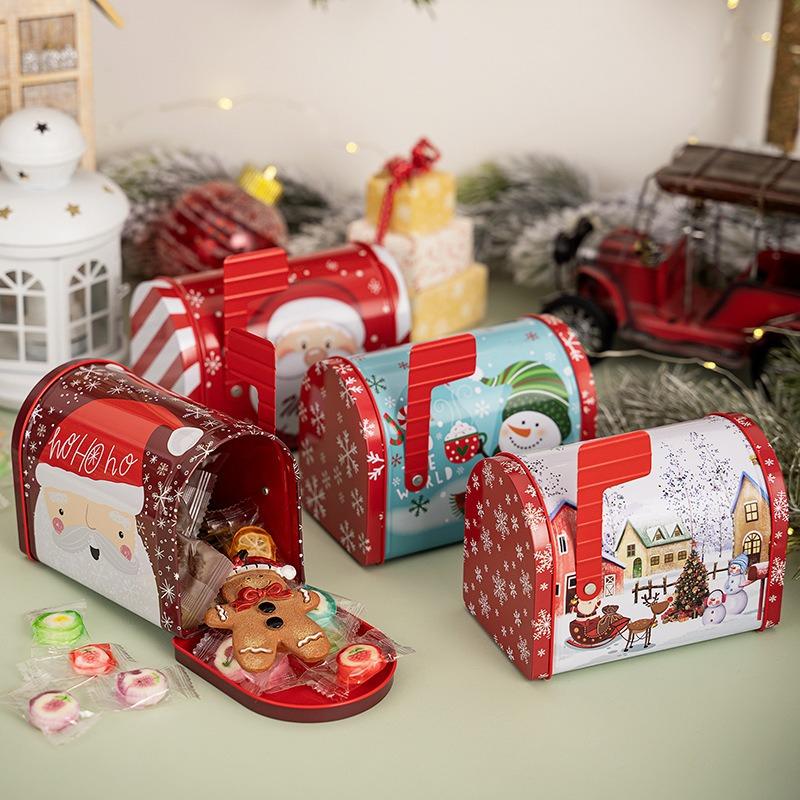 Tinplate Box Mailbox Christmas Decoration Supplies Christmas Gift Candy Box Ornaments