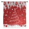 Cedar Leaf Christmas Ball Christmas Tree Red Sheer Curtains Living Room Decoration Window Curtains Kitchen Tulle Voile Curtains