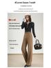 2025 High-End Women’s Wide-Leg Pants: Autumn/Winter Draping, Warm & Slimming, Floor-Length Suit Trousers