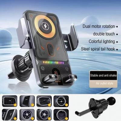 Support de téléphone de voiture intelligent Chargeur de voiture sans fil 15W Support de téléphone de voiture mains libres