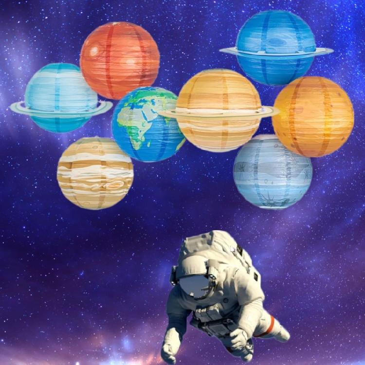 Unique Paper Decorations Planet Shape for Space Decors Kids Birthday