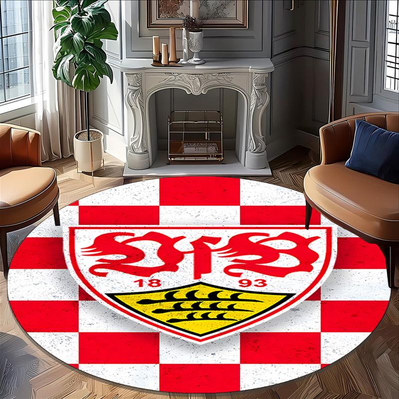 1pc Football Team (61) Print Round Carpet Chair Round Carpet Suitable for Bedroom Living Room Home Decorative Carpet