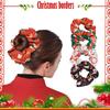 4pcs Set Fashionable Minimalist Girls' Christmas Hair Ties,High-Elasticity Non-Damaging Hair Bands with Christmas Element Prints