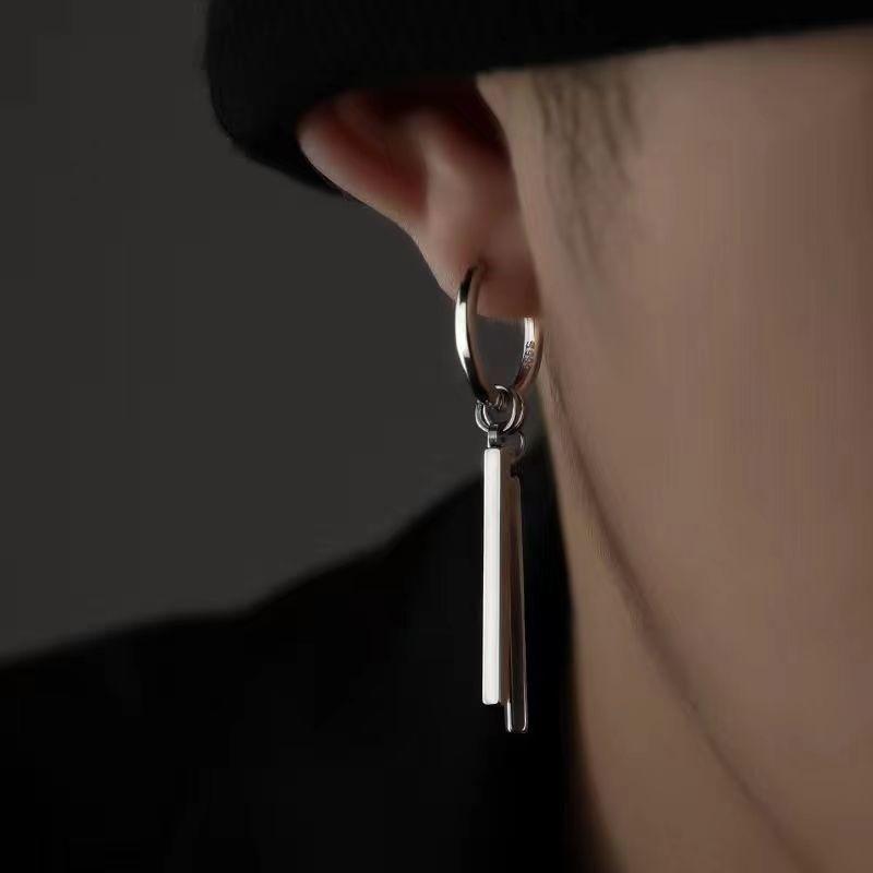 Minimalist Male Trendy Double Stick Ear Buckle Female Design Punk Cold Wind Single Ear Buckle Versatile Earring Male
