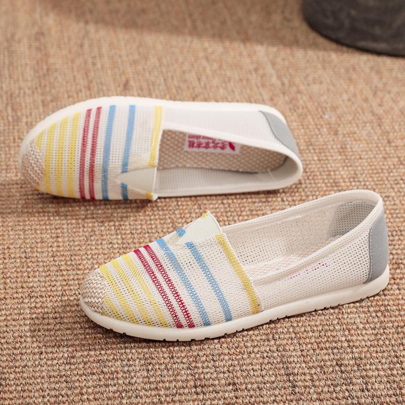 Spring and summer new women's net shoes non-slip soft sole one pedal versatile breathable non-slip single shoes fashion trend