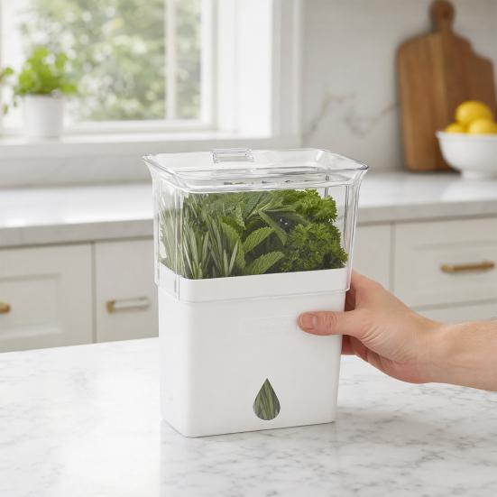 DYS Vegetable Crisper, Double-Layer Storage Extends Freshness Box, for Herbs And Vegetables Refrigerator Use