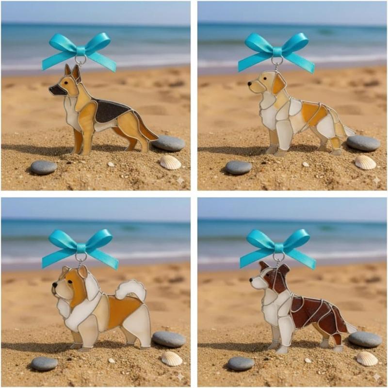 Creative Dog Light Catcher with Festival Color Accent Creating Holiday Charm for Any Window Decoration Occasion