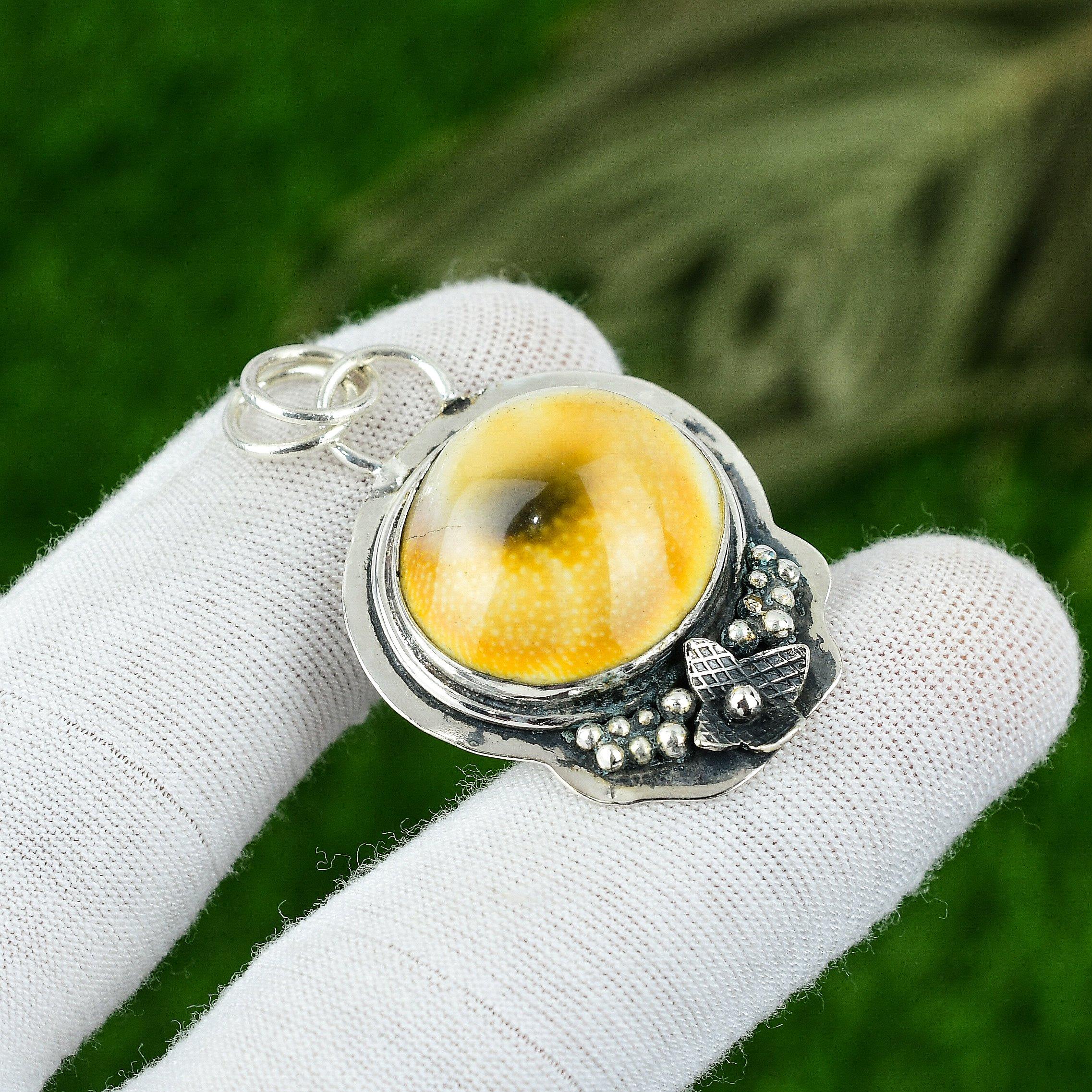 

Natural Shiva Eye Gemstone Pendant Handmade 925 Sterling Silver Indian Jewelry