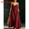Polyester V Neck Sleeveless Dress With Pockets For Summer Casual And Beach Wear
