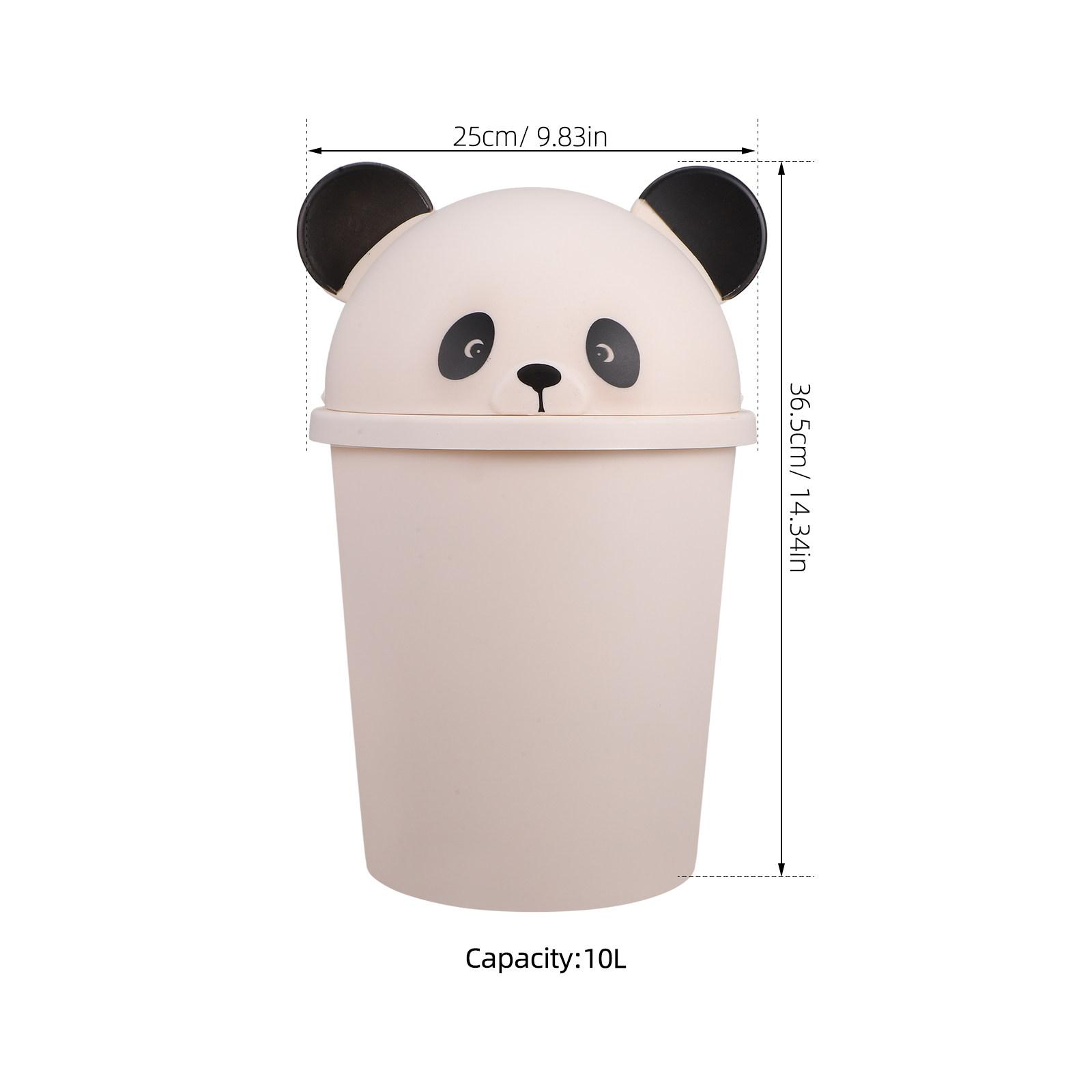 Indoor Outdoor Trash Can Cute Panda Shape Plastic Material Lid Garbage Bin Kitchen Bathroom Trash Can with Lid Outdoor