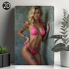 Retro Eisen Sexy Schönheiten Wanddeko Vintage-Stil Metallschild mit Rosa Bikini Frau Perfekt für Männerhöhlen Bars Garagen