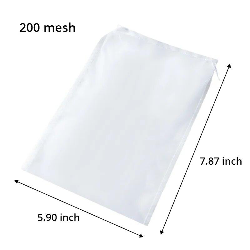 1ks 100/200 mesh nylonový filtrační sáček na mléko, potravinářské filtrační sítka, síťované kuchyňské sítka, sáčky na jogurt, čaj, pivo, kávu, olej