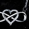 Infinity Symbol Necklace Heart for Women Cubic Zirconia Love Dainty