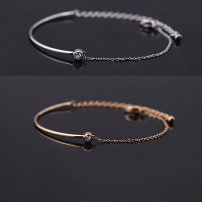 Bracelet Mi-Chaîne Mi-Bracelet Niche Or Rose Acier Titane Bracelet Diamant Unique Cadeau Bracelet Acier Inoxydable Bijoux