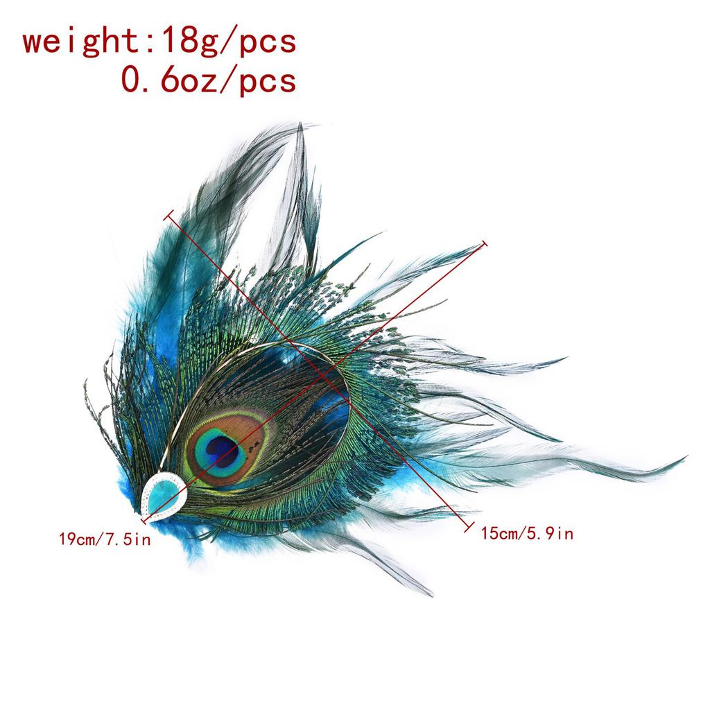 Elegant Peacock Feathery Hair Clip Vintage Inspired Peacock Feathered Hairpin Stylish Hairpin for Bridal Attire