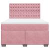 Box Spring Bed with Mattress Pink 140x200 cm Velvet