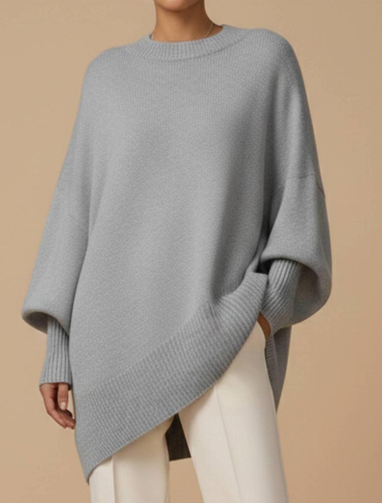 Autumn/Winter 2025 Women's Loose Fit Solid Color Wool Pullover Sweater