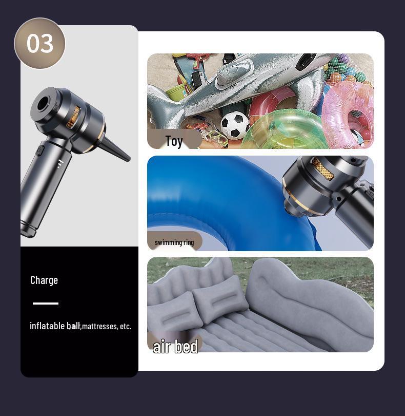 High-Power Cordless Brushless Car Vacuum: Suction, Blowing, Dust Removal, Inflation