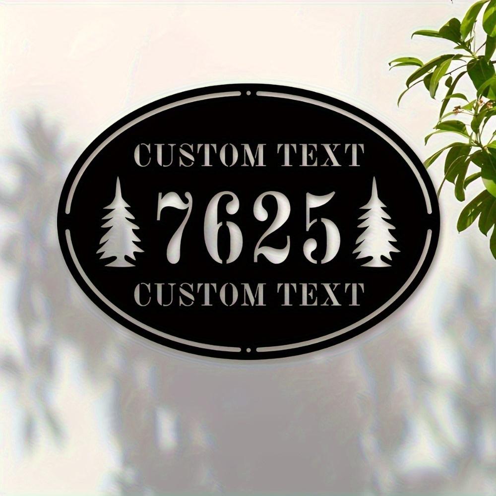 Custom Metal Sign Engraved Family Name Address Indoor Outdoor Wall Decor Housewarming Gift