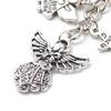 Stylish Guardian Angel Keychain Silver Metal Pendant Keyring Good Luck Charm Key Chain Cellphone Strap for Drivers