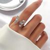 Stylish Copper Butterfly Ring with Rhinestone Zirconia Inlay