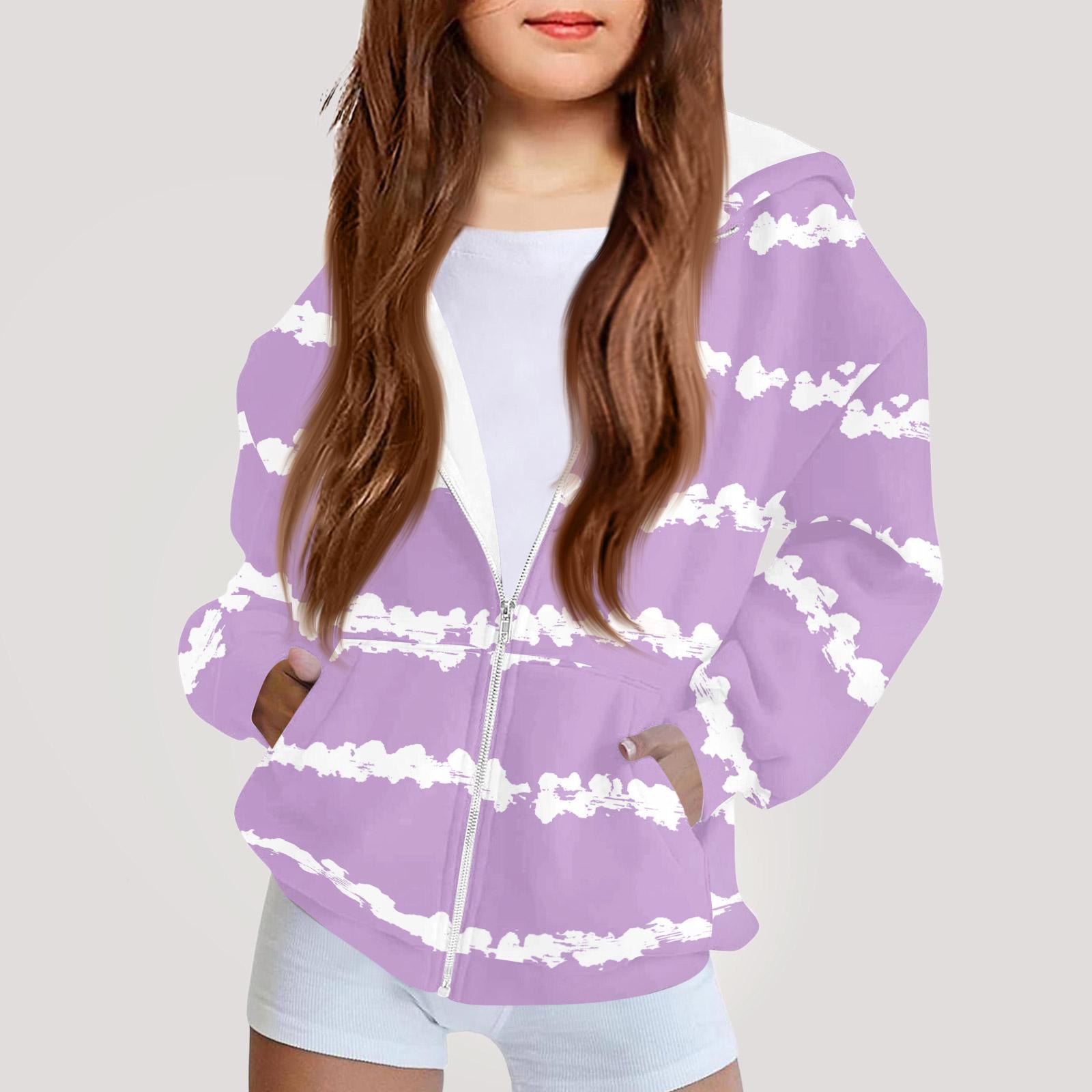 

Children s Fashion Printed Long Sleeved Hooded Sweatshirt Girls Hoodie Jacket 100